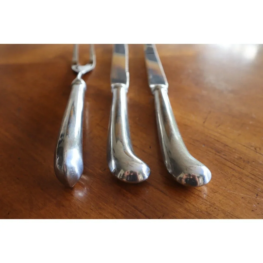 3x Towle ASHLEY Stainless Supreme Korea Carving Fork Knife Wedding Cake Serving